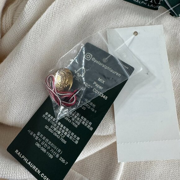 Lauren Ralph Lauren Sweater Blazer 3X Crest Ivory Cream Cotton Nylon NWT CJ-2150 - Picture 9 of 13